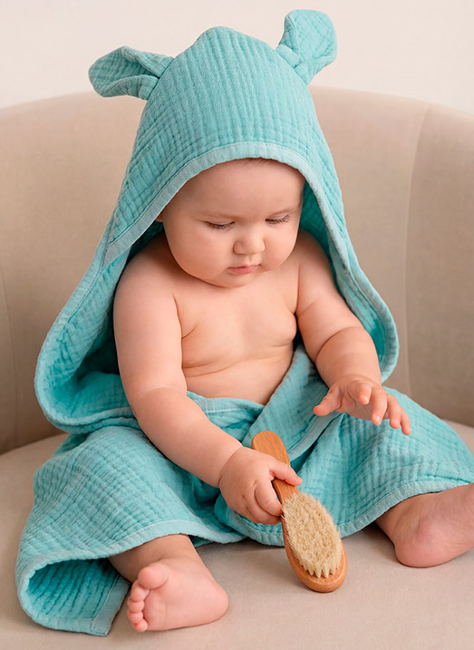 Hippi Bebe Mavisi Bebek Havlu